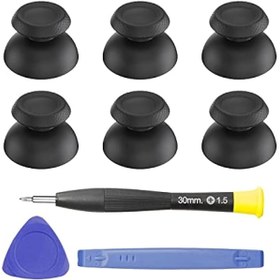 Resim 6 x PS5 Denetleyicisi için Yedek Parmak Çubuğu, Analog Joystick Kavrama Yedek Parçaları, Playstation 5 Dualsense Denetleyicisi için Onarım Kiti ile, Siyah 