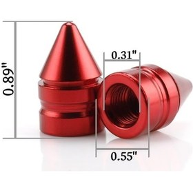 Resim Otomobil, Kamyon, Suv Ve Motosikletler İçin Dayanıklı Alüminyum Hava Kapakları Seti - 4 Adet Kırmızı 