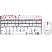 Resim Logitech MK240 Q Kablosuz Usb Beyaz Multimedya Klavye/Mouse Set 