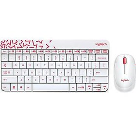 Resim Logitech MK240 Q Kablosuz Usb Beyaz Multimedya Klavye/Mouse Set 