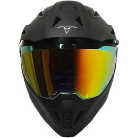 Resim Motosiklet Cross Kask Güneş Vizörlü Enduro Full Face Touring Motorcu Kaskı Raven Çok Renkli 