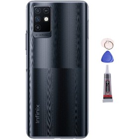 Resim İnfinix Note 10 Siyah Arka Kapak Batarya Kapağı Pil Kapağı Yapışkan Ve Sökme Aparatıyla Beraber Full Set Siyah 