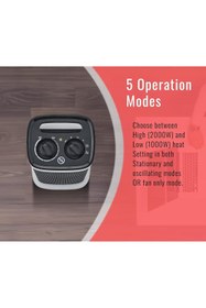 Resim PureMate Seramik Kule Fanlı Isıtıcı, 2 Isı Ayarlı 2000W Taşınabilir Elektrikli Isıtıcı 