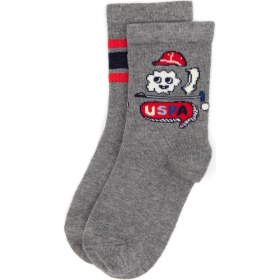 Resim U.s. Polo Assn. Erkek Çocuk Gri Melanj Çorap (Soket) 50318054-VR086 