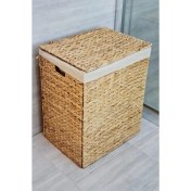 Resim Dikdörtgen Katlanabilir Hasır Bambu Kirli Çamaşır Sepeti CL-11046 