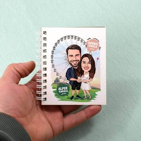 Resim Luna Park Çiftleri Karikatürlü Defter 