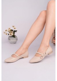 Resim Nesilshoes Nesil Shoes Ceylan 360 Ten İnci Detaylı Kadın Babet 