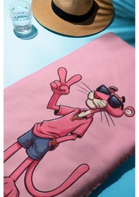 Resim Dijital Baskı Plaj Deniz Havlusu Pembe Panter Desenli Peştamal Hvl0138 Renkli 