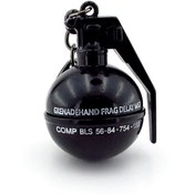 Resim Solfera El Bombası Şeklinde Mühimmat Siyah Ağır Metal Anahtarlık Kc020 