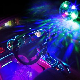 Resim Mega Oto Market Araç Içi Oto Araba Disko Topu Sese Duyarlı LED USB LED Lamba 