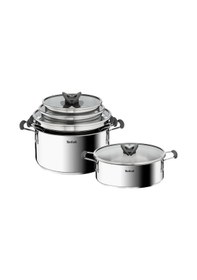 Resim Tefal Optispace 8 Parça Çelik Tencere Seti 587635 