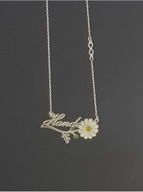 Resim Vogutima Kişiye Özel Hande Yazılı Papatya İsim Kolye 