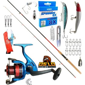 Resim Oslo 3000 270CM 10-35GR Remixon Red Zoom Karbon Rapala Maket Balık Spin Olta Takımı Seti 