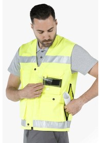 Resim Reflektörlü Çok Cepli Haritacı Yeleği 