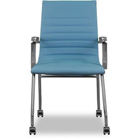 Resim Slim Deri Metal 4 Ayaklı Toplantı Koltuğu 