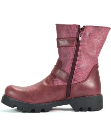 Resim Pinky Pinky Deri Bordo Fermuarlı Kız Çocuk Çizme 