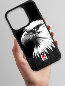 Resim Beşiktaş Büyük Kartal Cam Telefon Kılıfı - iPhone 16 Pro 