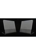 Resim KrcDisplay A4 21cmx30cm Masaüstü L Tipi Yatay Pleksi Föylük Broşürlük Fiyatlık 5 Adet 