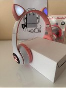 Resim Subzero Katlanabilir sevimli Kedi Kulaklı Bluetooth Kulaklık 