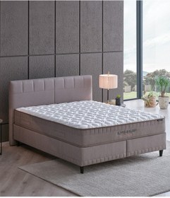 Resim Yataş Supreme Sleep Yatak, Baza, Başlık Çift Kişilik 3'lü Set - Bej 