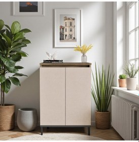 Resim Robin Home Çok Amaçlı Dolap Ayakkabılık Metal Ayaklı Kahverengi 