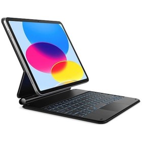 Resim Apple Uyumlu iPad 10. Nesil 10.9 İnç Magic Klavye Keyboard Touchpad Akıllı Işıklı Q Klavyeli Kılıf Manyetik 