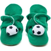 Resim Futbol Kaydırmaz Tabanlı Pamuk Astarlı Çıtçıtlı Panduf Yeşil 