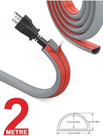 Resim Greentech Esnek Kablo Kanalı Şeritli Gri / Gt-kk10 