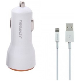 Resim Nettech Nt-13 5w 2 Çıkışlı Lightning Kablo + Araç Şarj Aleti 