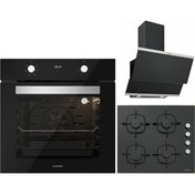 Resim Silverline Siyah Ankastre Set Classy Siyah 60 cm - Davlumbaz CS5335B01 Siyah - Ankastre Ocak - B06502B01 Siyah Ankastre Fırın 