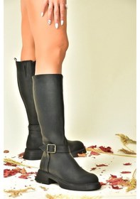 Resim Siyah Alçak Topuklu Günlük Kadın Çizme N674265009 