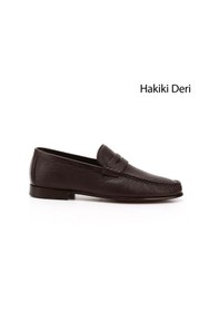 Resim Gönderi(R) Gönderi R Kahverengi Kösele Taban Hakiki Deri Loafer Ayakkabı Kahverengi 