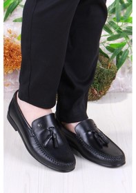 Resim Pierre Cardin 25101 Siyah Hakiki Deri Erkek Babet Loafer Erkek Ayakkabı 