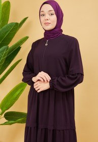 Resim Kat Detaylı Bol Kesim Ferace Mürdüm | 20688 - 40 / Mürdüm 