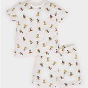 Resim DeFacto Erkek Bebek Disney Mickey & Minnie Pijama Takımı Kısa Kollu Penye Üst Beli Lastikli Şort E1185A525HSER233 Ekru 