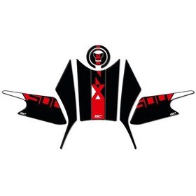 Resim GP Kompozit Honda NX 500 2025 Uyumlu Tank Pad Seti Siyah-Kırmızı 