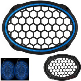 Resim Polaxtor Midrange Kapağı Neon Ledli Oval Mavi 2 Adet 