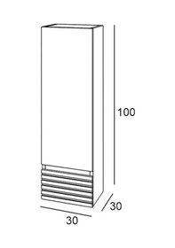 Resim Denko Taylan 30 Cm Mdf Siyah Banyo Boy Dolabı Siyah 