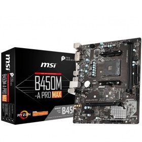 Resim MSI B450M-A PRO MAX AM4 DDR4 (2xDIMM-64GB) 3466MHz DVI/HDMI mATX 