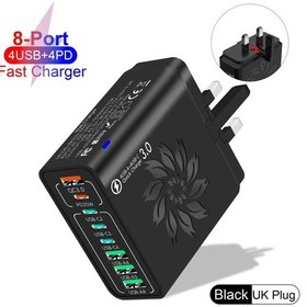 Resim 65 W Usb C Şarj Cihazı Çok Bağlantı Noktalı Tip C Pd Hızlı Şarj Cep Telefonu Uk Black 02 