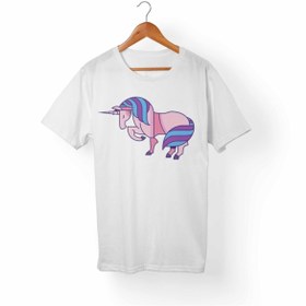 Resim Alfa Tshirt Unisex Bebek Beyaz Unicorn Baskılı T-Shirt 