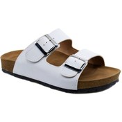 Resim Khayt Hover Anatomik Ortopedik Çift Toka Günlük Erkek Terlik Beyaz 