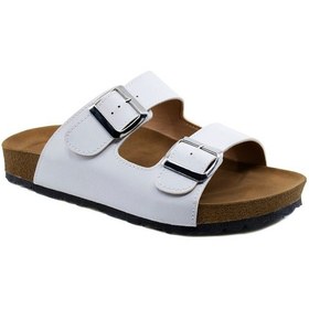 Resim Khayt Hover Anatomik Ortopedik Çift Toka Günlük Erkek Terlik Beyaz 