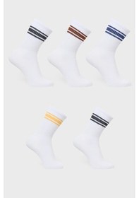 Resim Jack & Jones 5'li Erkek Çorap Beyaz 