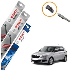 Resim Skoda Fabia Muz Silecek Takımı Ön Arka Bosch Aeroeco 2006-2013 