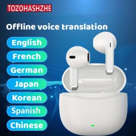Resim TOZOHASHZHE 2025 Yeni AI Çeviri Kulaklıkları, İş Seyahati, Sosyal Etkileşim, Çalışma ve Daha Fazlası İçin Hassas Çeviri ile Yüksek Kaliteli Kablosuz Kulaklıklar, Tüm Akıllı Telefonlarla Uyumlu 