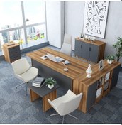 Resim Oliver 5'li Ofis Takımı Model 4 Ceviz Füme 