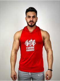 Resim BLACK - Train Hard Kapşonlu Fitness Atleti 