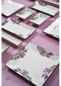 Resim Piatti Naturali 16 Parça 6 Kişilik Lavanta Kahvaltı Takımı Handmade Sunum Set Lila 