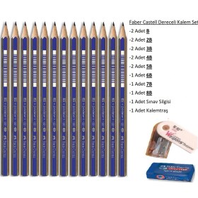Resim Faber-Castell Resim Kalemi Faber Dereceli Kalem Seti Karakalem Seti 8b 7b 6b 5b 4b 3b 2b B Hb 13'lü Set 